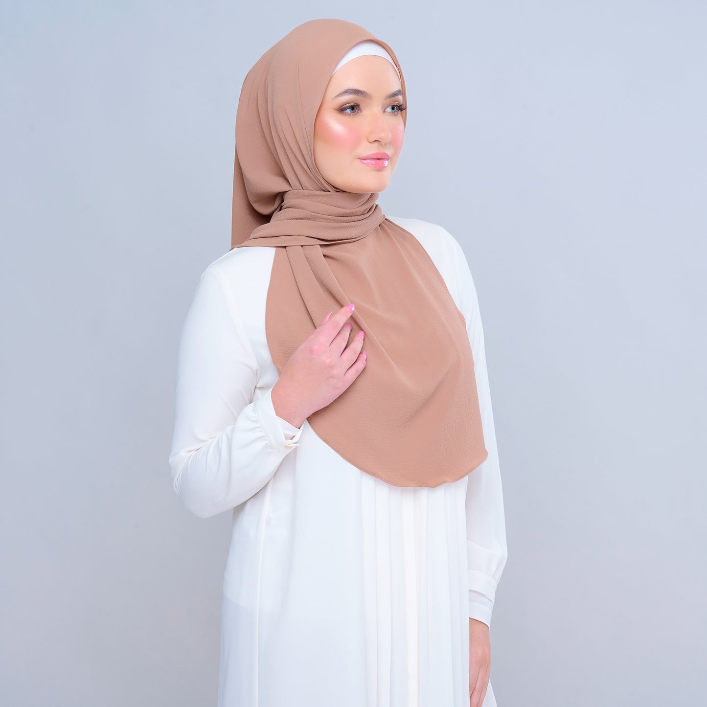 'New' Instant Tag & Go | Textured Chiffon in Dark Latte