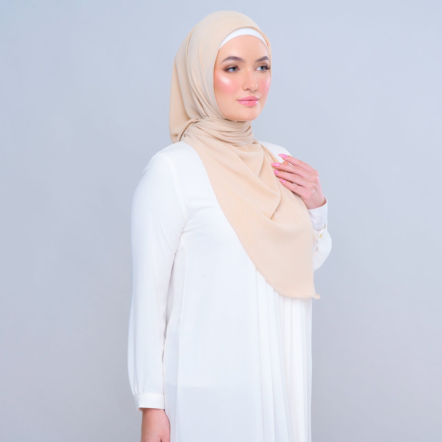 'New' Instant Tag & Go | Textured Chiffon in Light Nude
