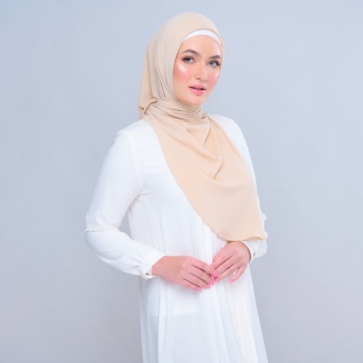 'New' Instant Tag & Go | Textured Chiffon in Light Nude