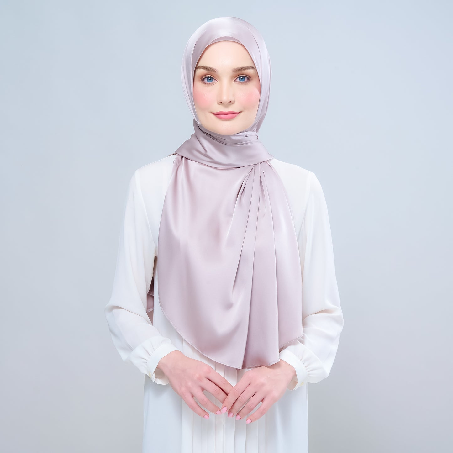 Instant Tag n' Go Shawl | Satin Silk in Cool Taupe