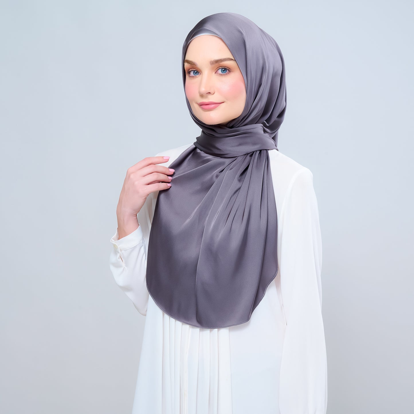 Instant Tag n' Go Shawl | Satin Silk in Deep Grey