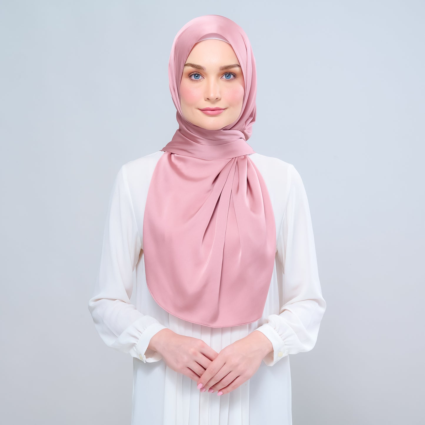 Instant Tag n' Go Shawl | Satin Silk in Dusty Pink
