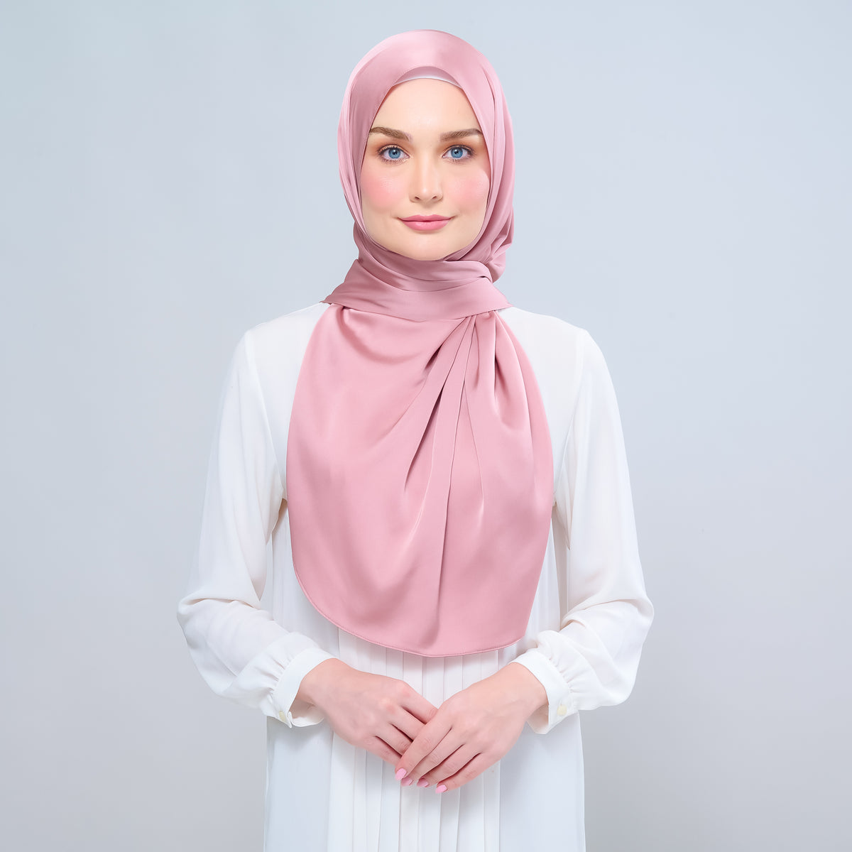 Instant Tag n' Go Shawl | Satin Silk in Dusty Pink