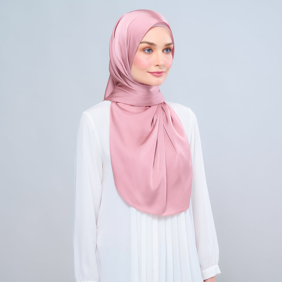 Instant Tag n' Go Shawl | Satin Silk in Dusty Pink