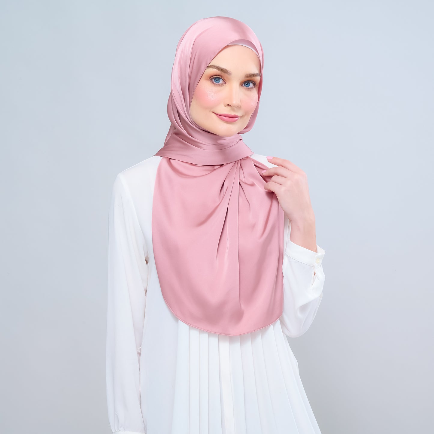 Instant Tag n' Go Shawl | Satin Silk in Dusty Pink