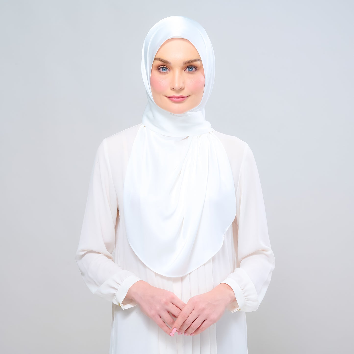 Instant Tag n' Go Shawl | Satin Silk in Bridal White