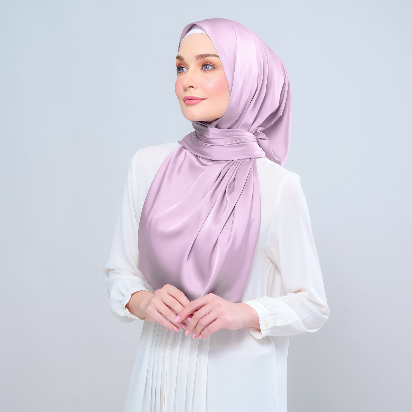 Instant Tag n' Go Shawl | Satin Silk in Light Orchid