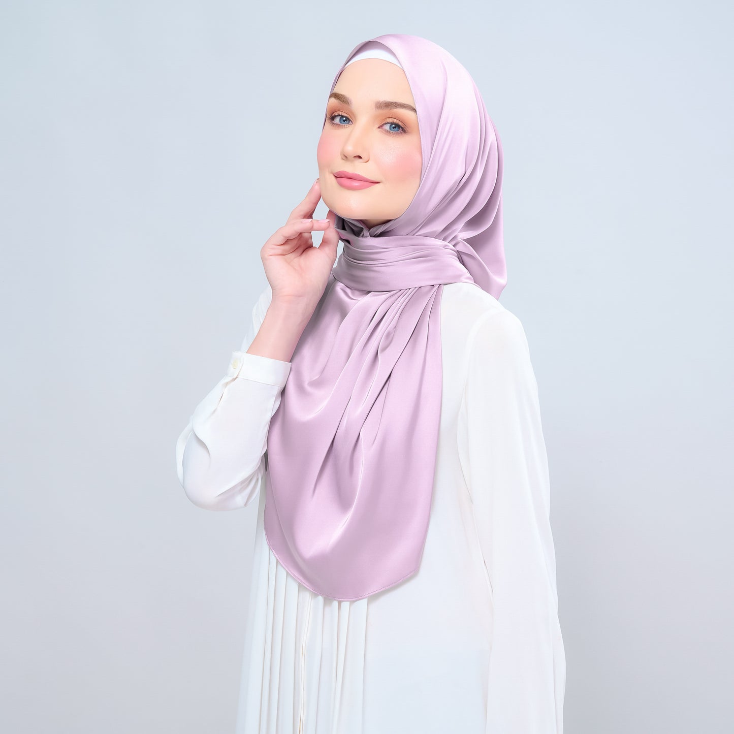 Instant Tag n' Go Shawl | Satin Silk in Light Orchid