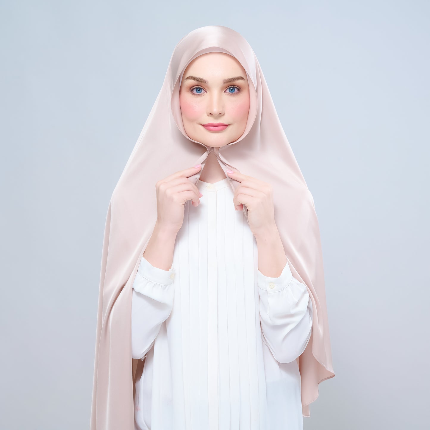 Instant Tag n' Go Shawl | Satin Silk in Linen Taupe