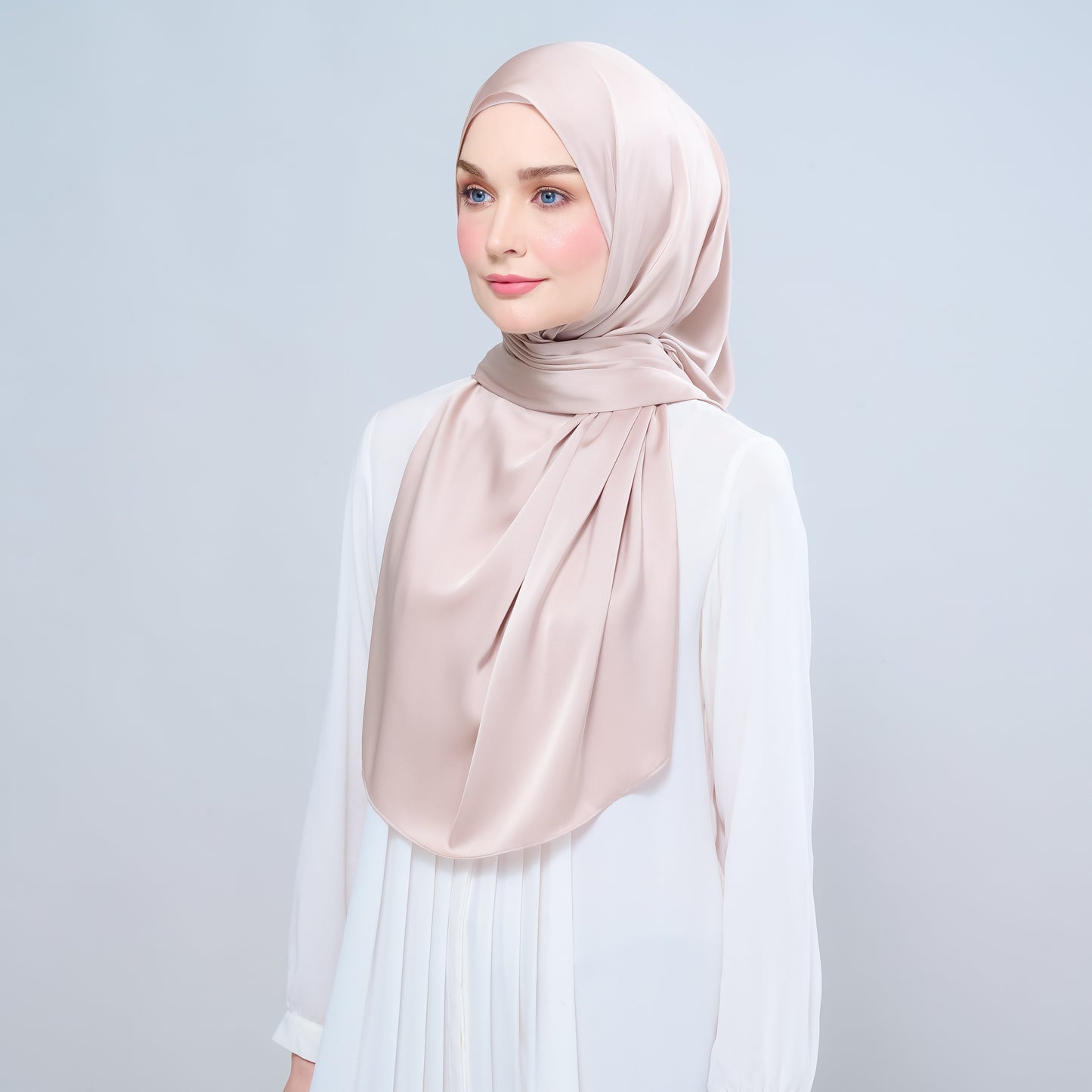 Instant Tag n' Go Shawl | Satin Silk in Linen Taupe