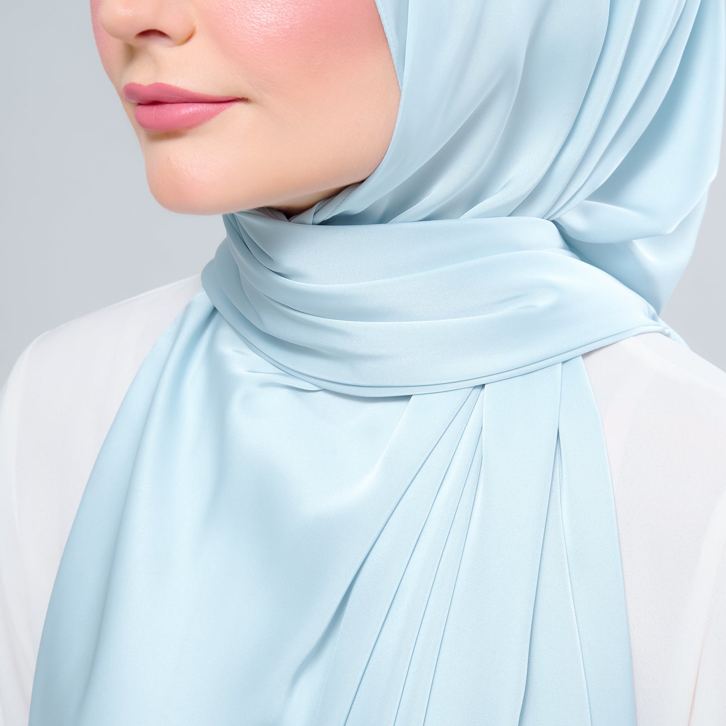 Instant Tag n' Go Shawl | Satin Silk in Mint Blue
