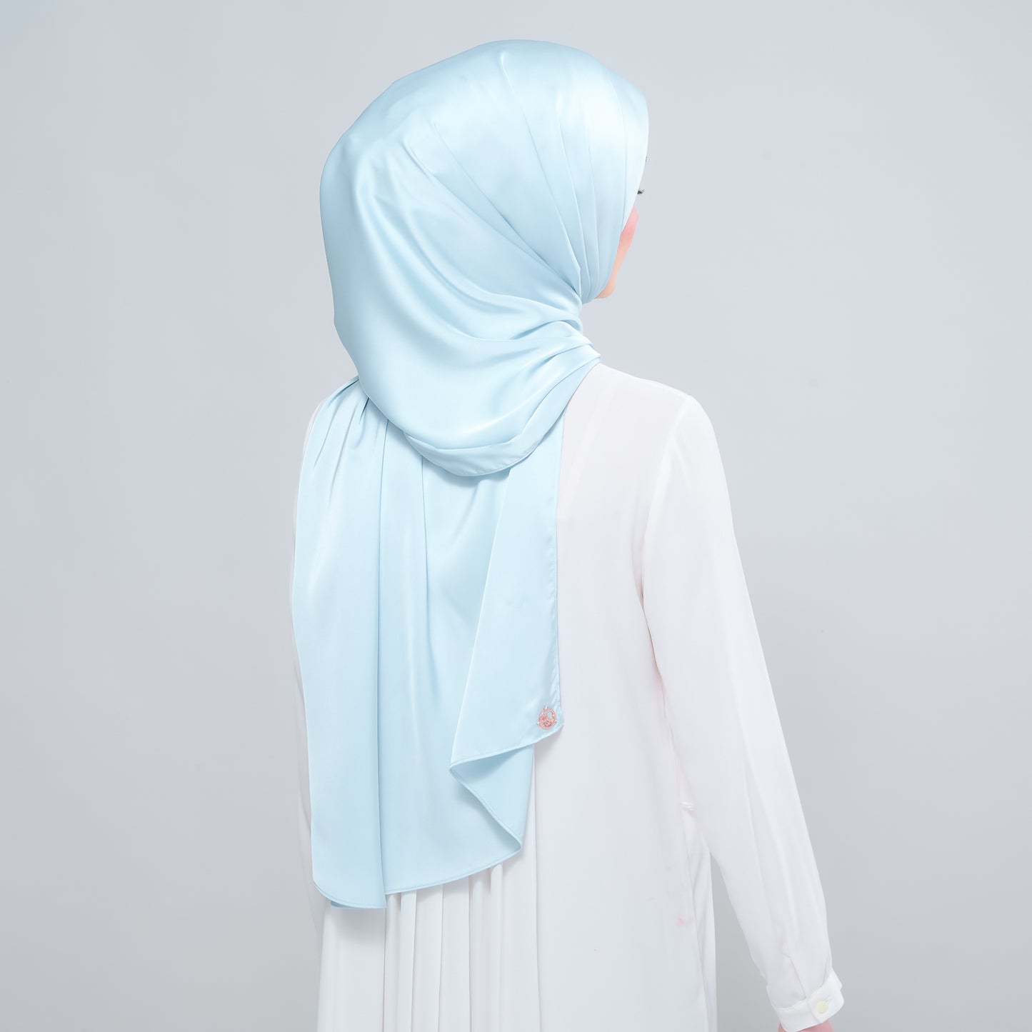 Instant Tag n' Go Shawl | Satin Silk in Mint Blue