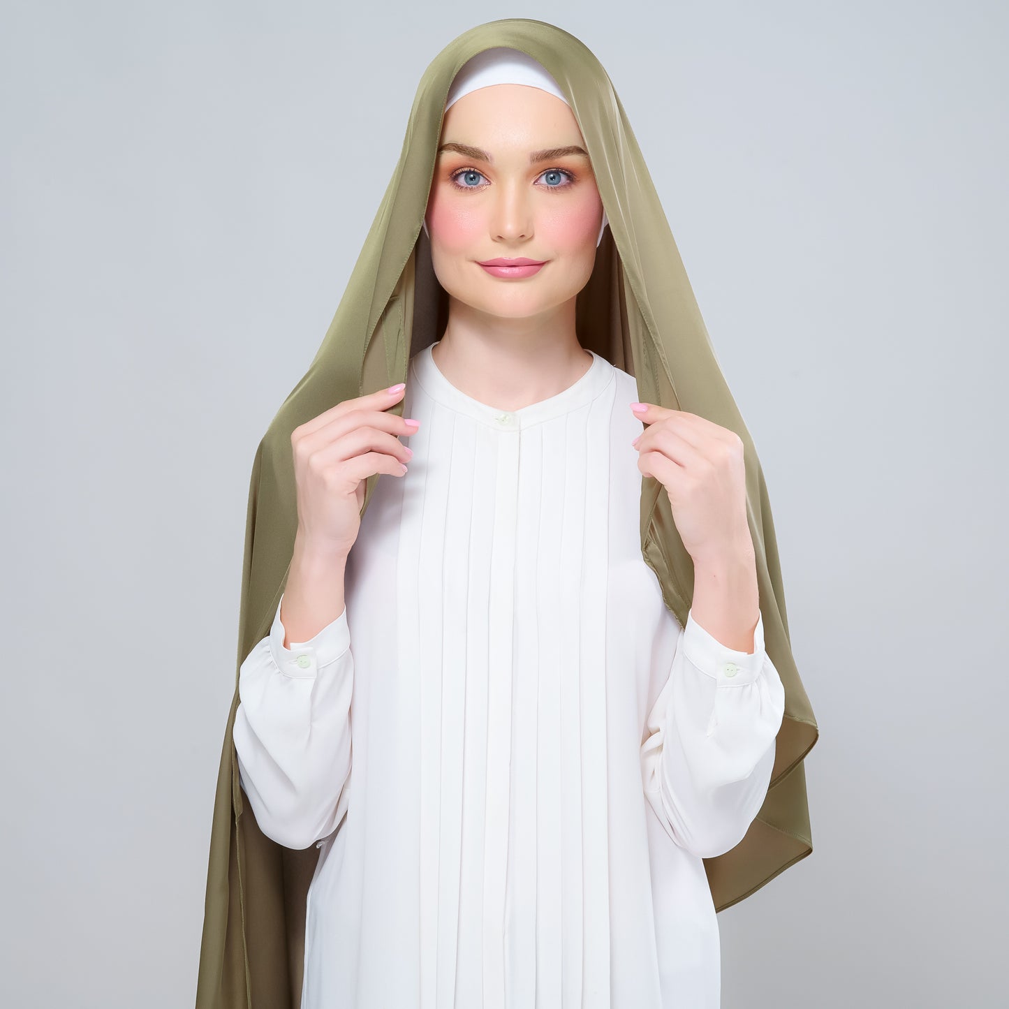 Instant Tag n' Go Shawl | Satin Silk in Olive