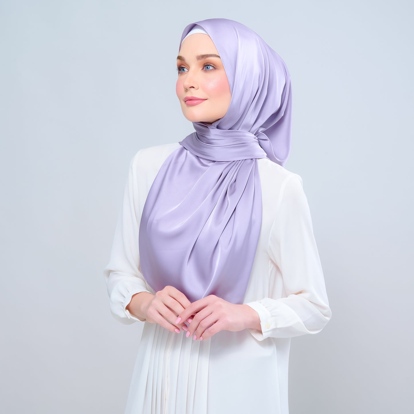 Instant Tag n' Go Shawl | Satin Silk in Lavender Blush