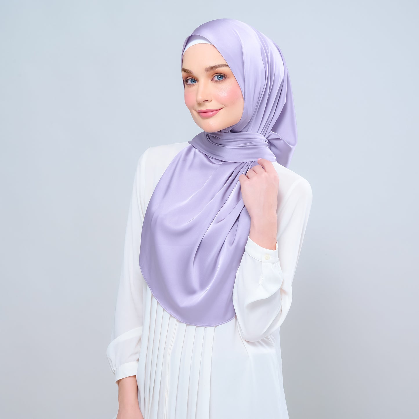 Instant Tag n' Go Shawl | Satin Silk in Lavender Blush
