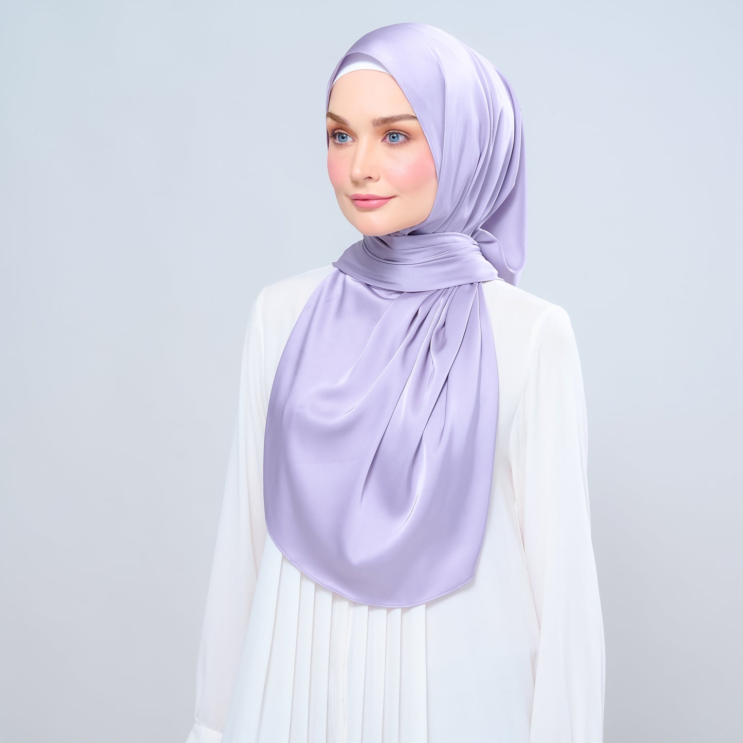 Instant Tag n' Go Shawl | Satin Silk in Lavender Blush