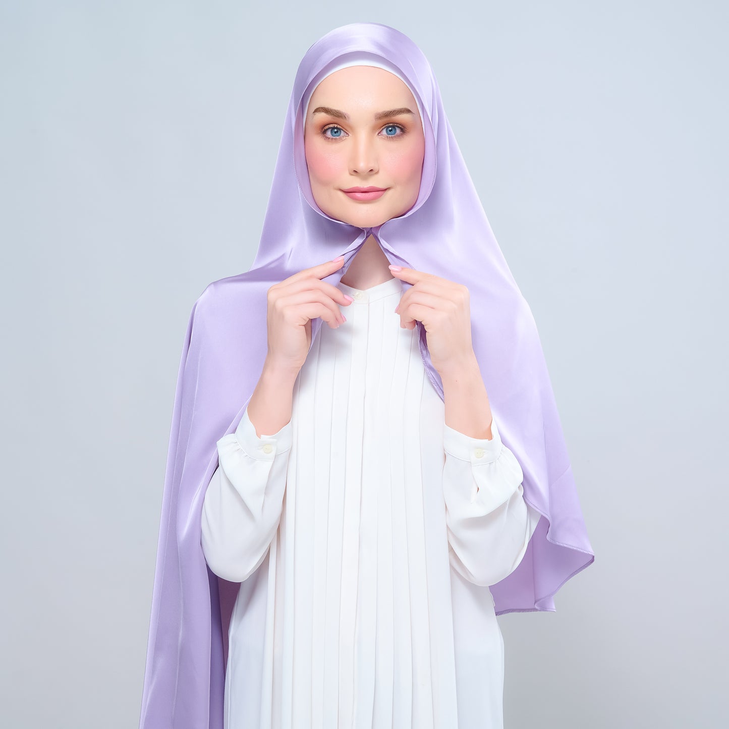 Instant Tag n' Go Shawl | Satin Silk in Lavender Blush