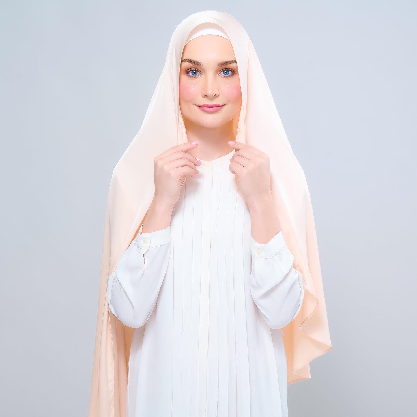 Instant Tag n' Go Shawl | Satin Silk in Soft Apricot