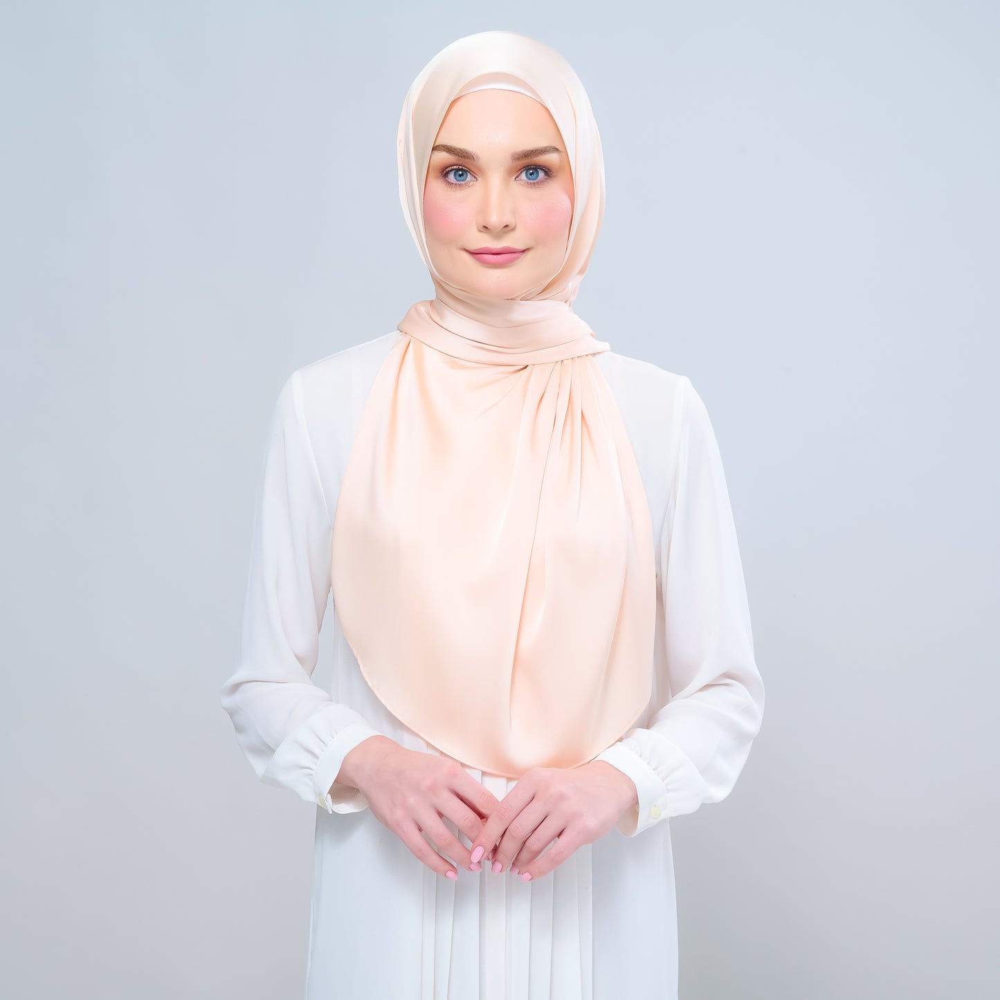 Instant Tag n' Go Shawl | Satin Silk in Soft Apricot