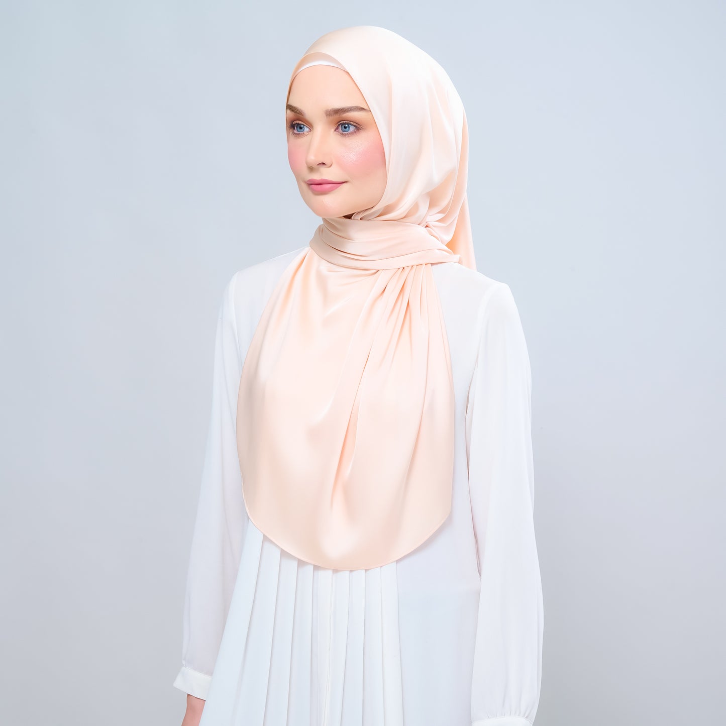Instant Tag n' Go Shawl | Satin Silk in Soft Apricot