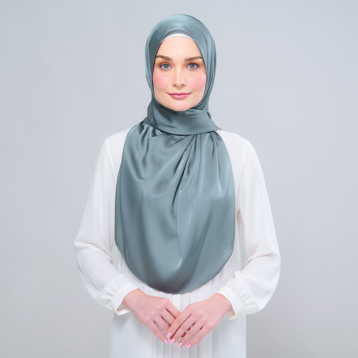 Instant Tag n' Go Shawl | Satin Silk in Sea Green