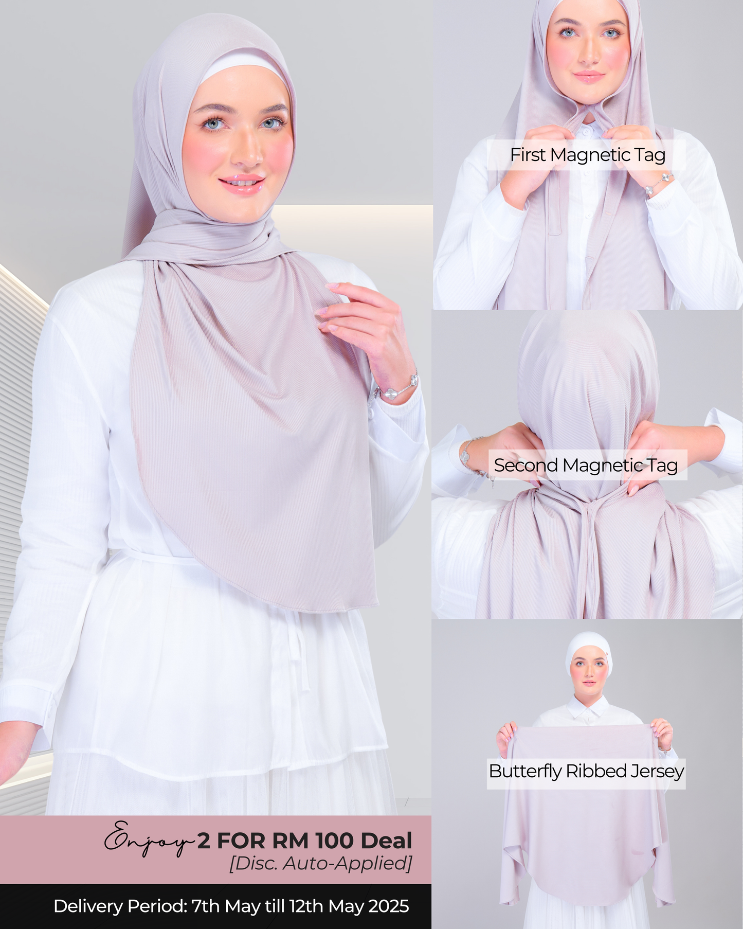Instant Tag n' Go Butterfly | Ribbed Jersey in Taupe