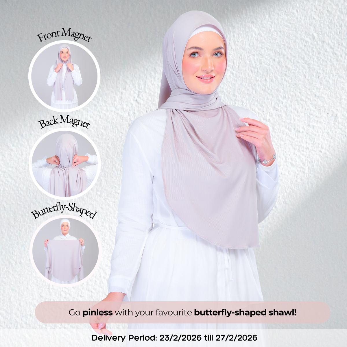 Instant Tag n' Go Butterfly | Ribbed Jersey in Taupe
