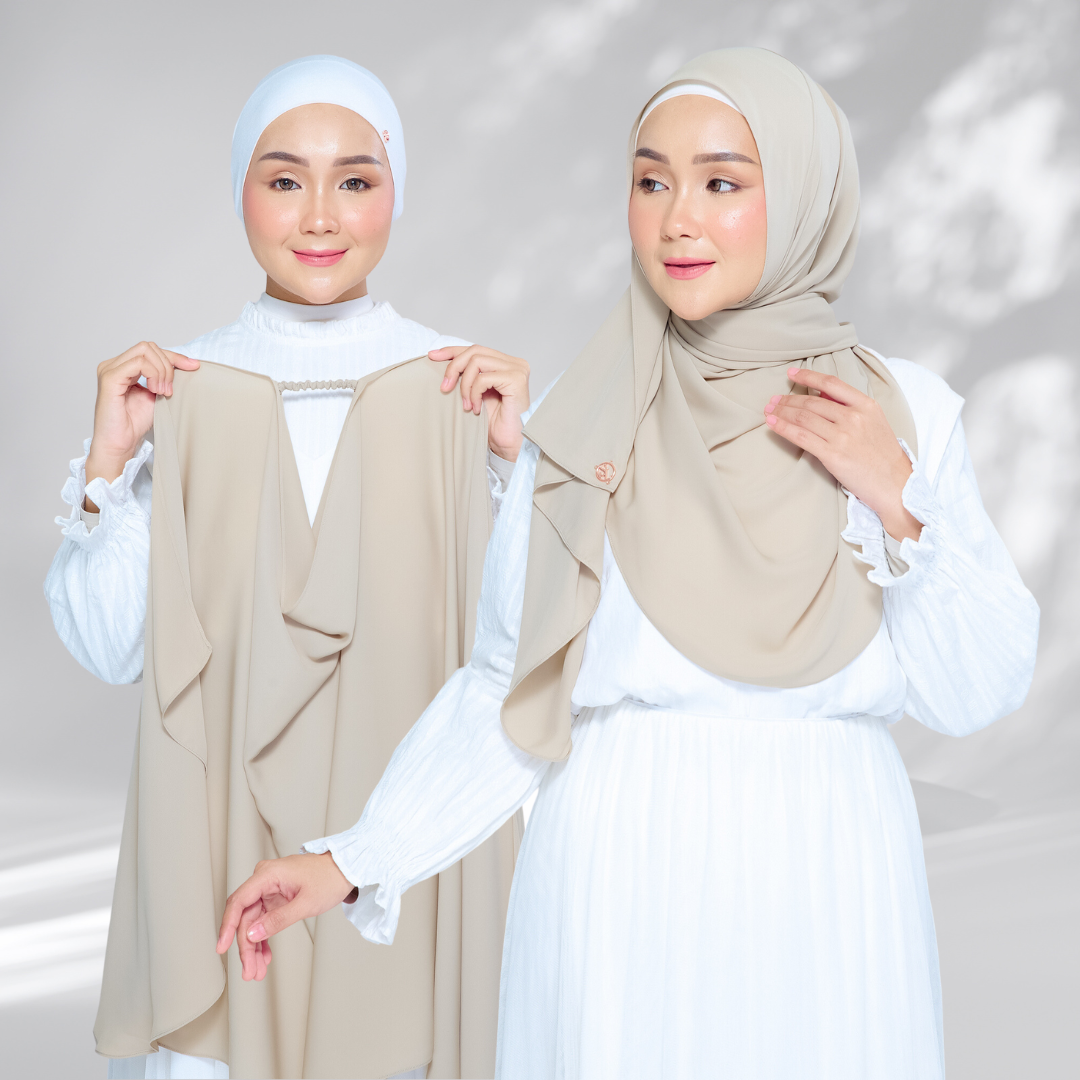 Semi-Instant Sarongje | Chiffon Silk in Taupe