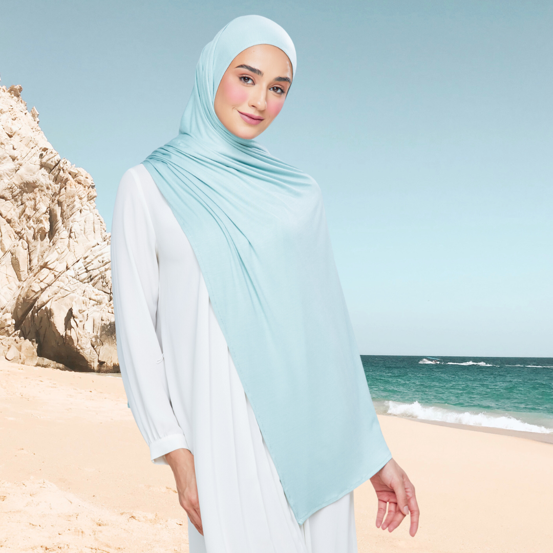 Lazy Shawl in Soft Blue