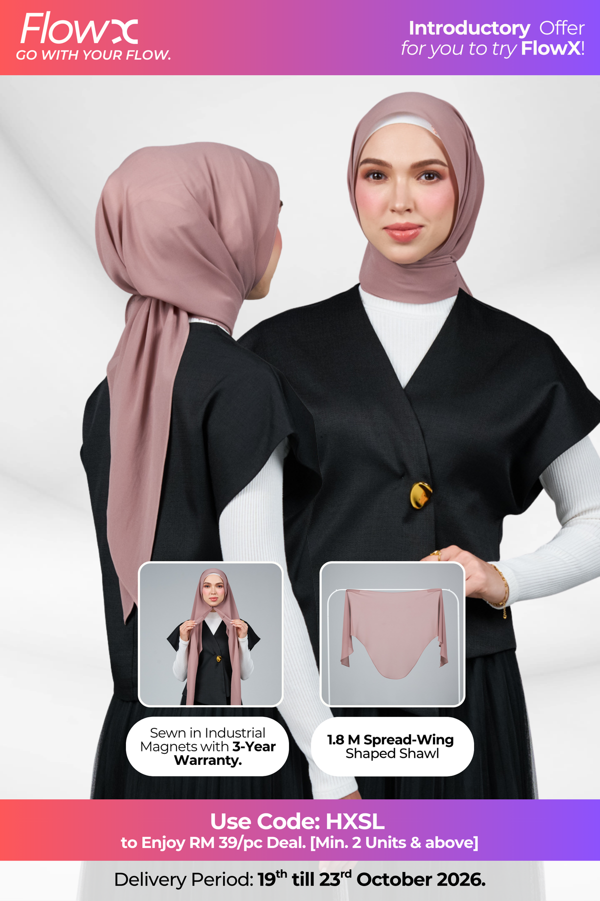 FlowX | Pearl Chiffon in Ash Rose