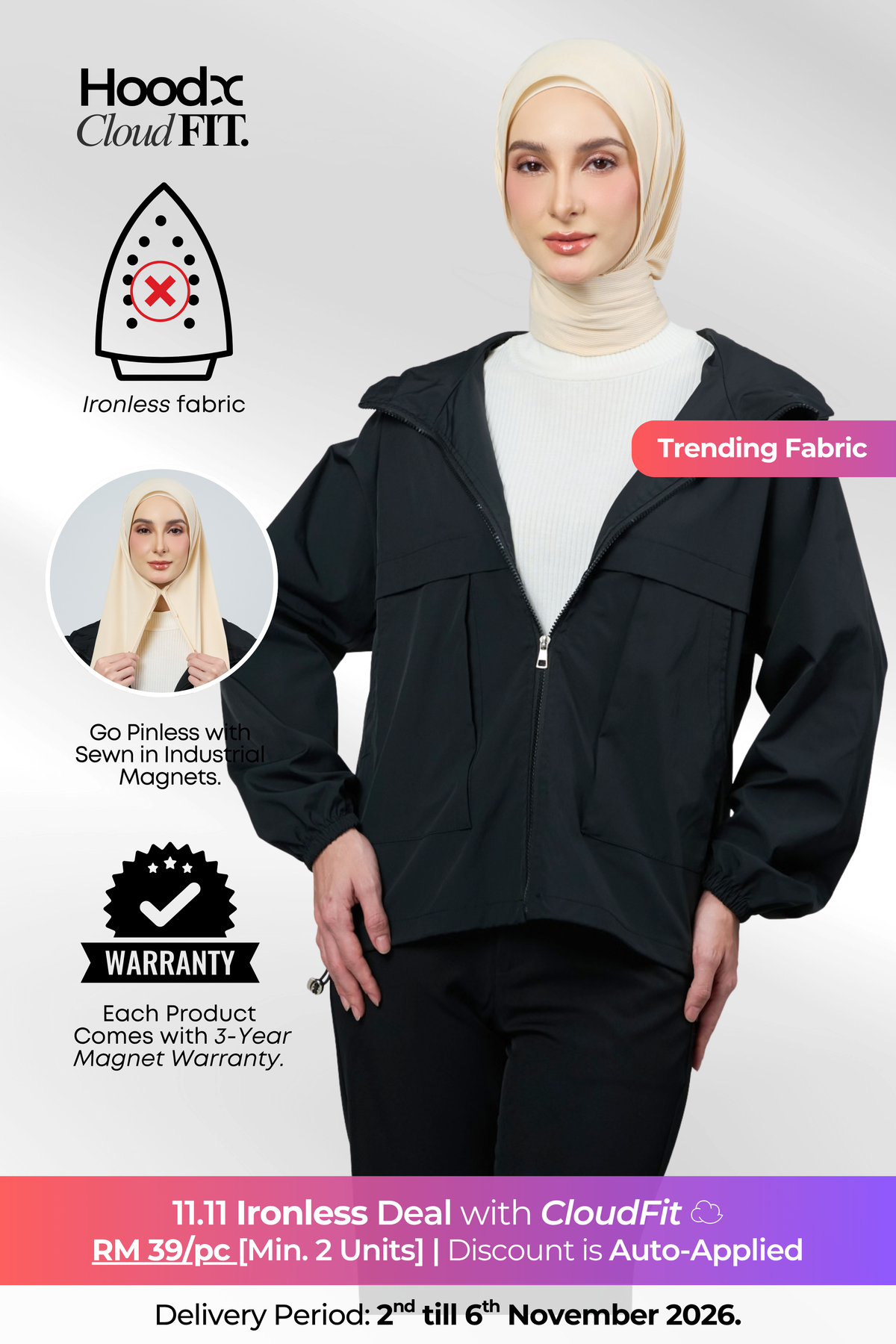 HoodX CloudFit in Warm Vanilla