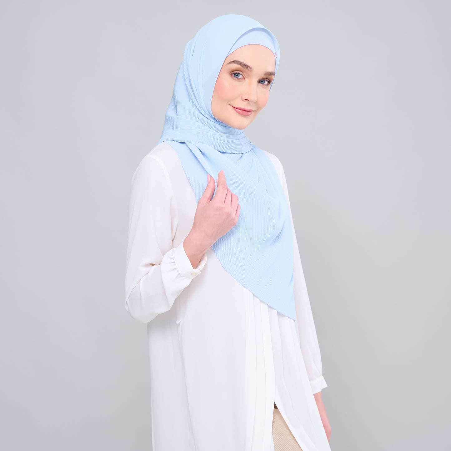 Zara Micropleats in Powder Blue