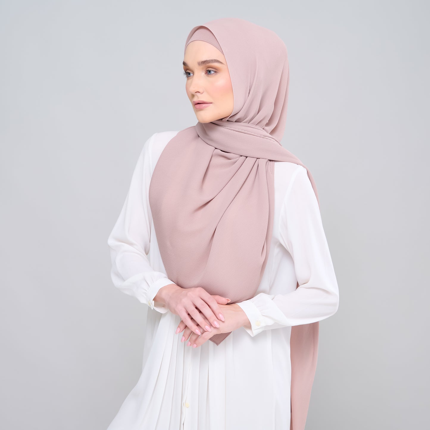 Zara Micropleats in Rose Latte