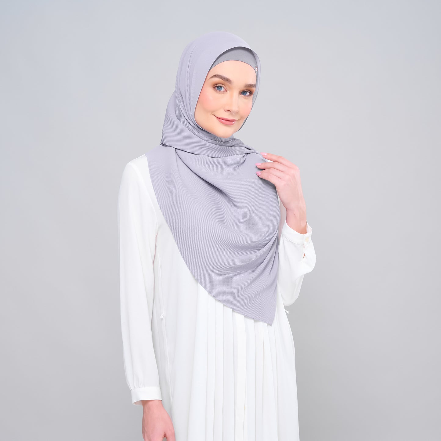 Zara Micropleats in Light Grey