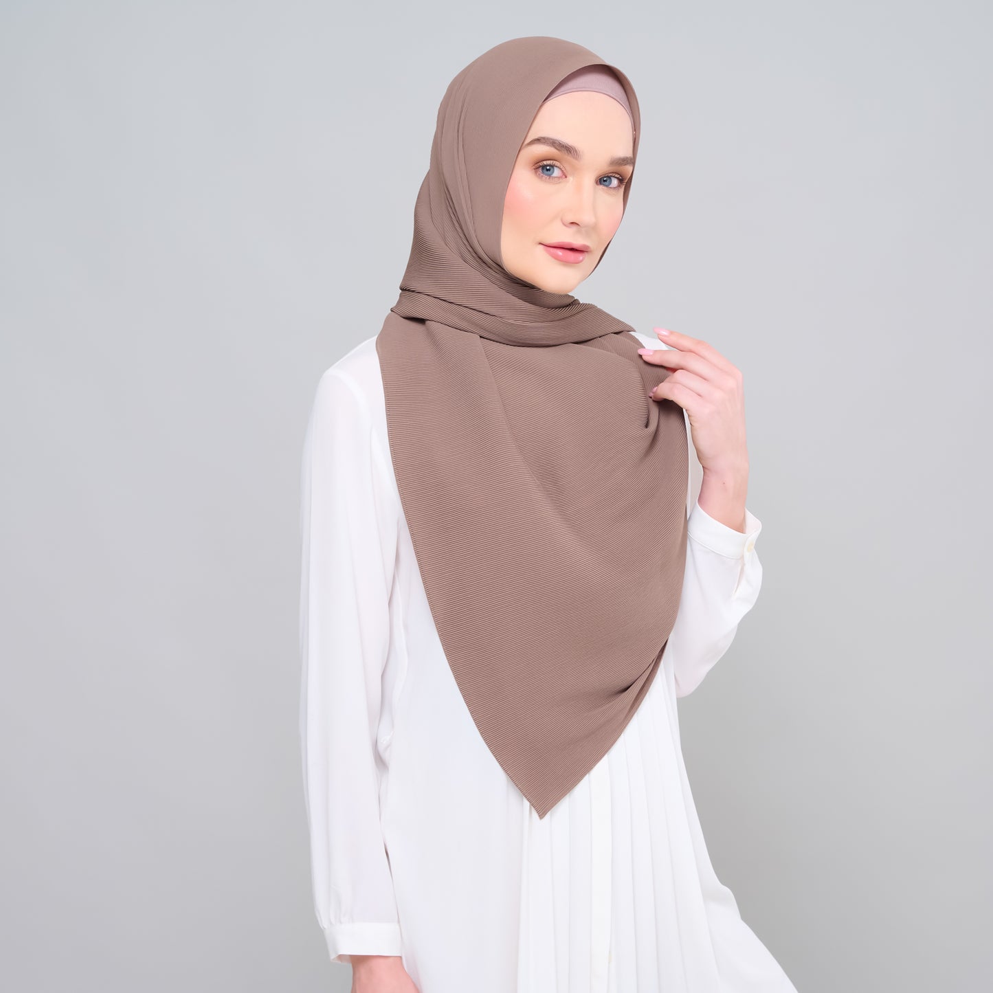 Zara Micropleats in Mocha Taupe