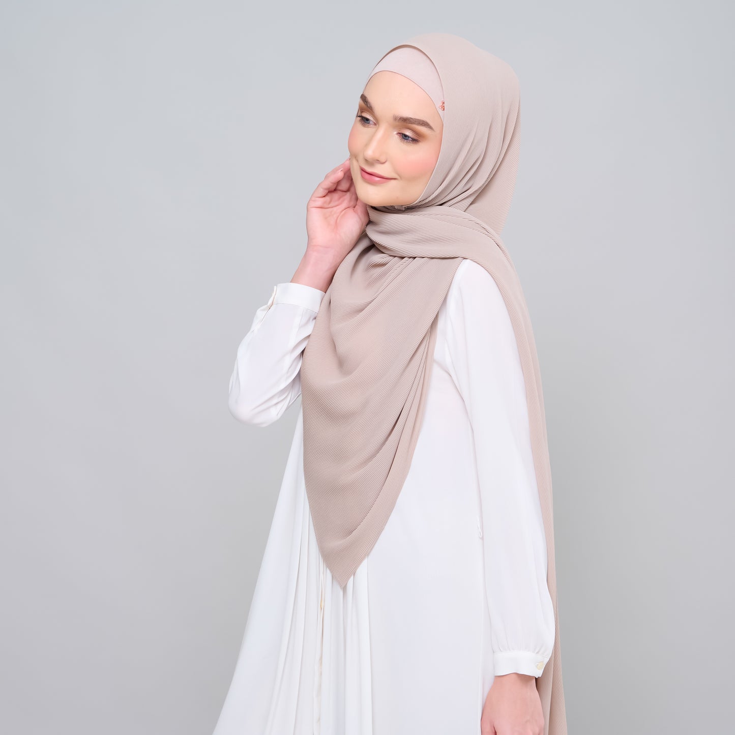 Zara Micropleats in Light Taupe
