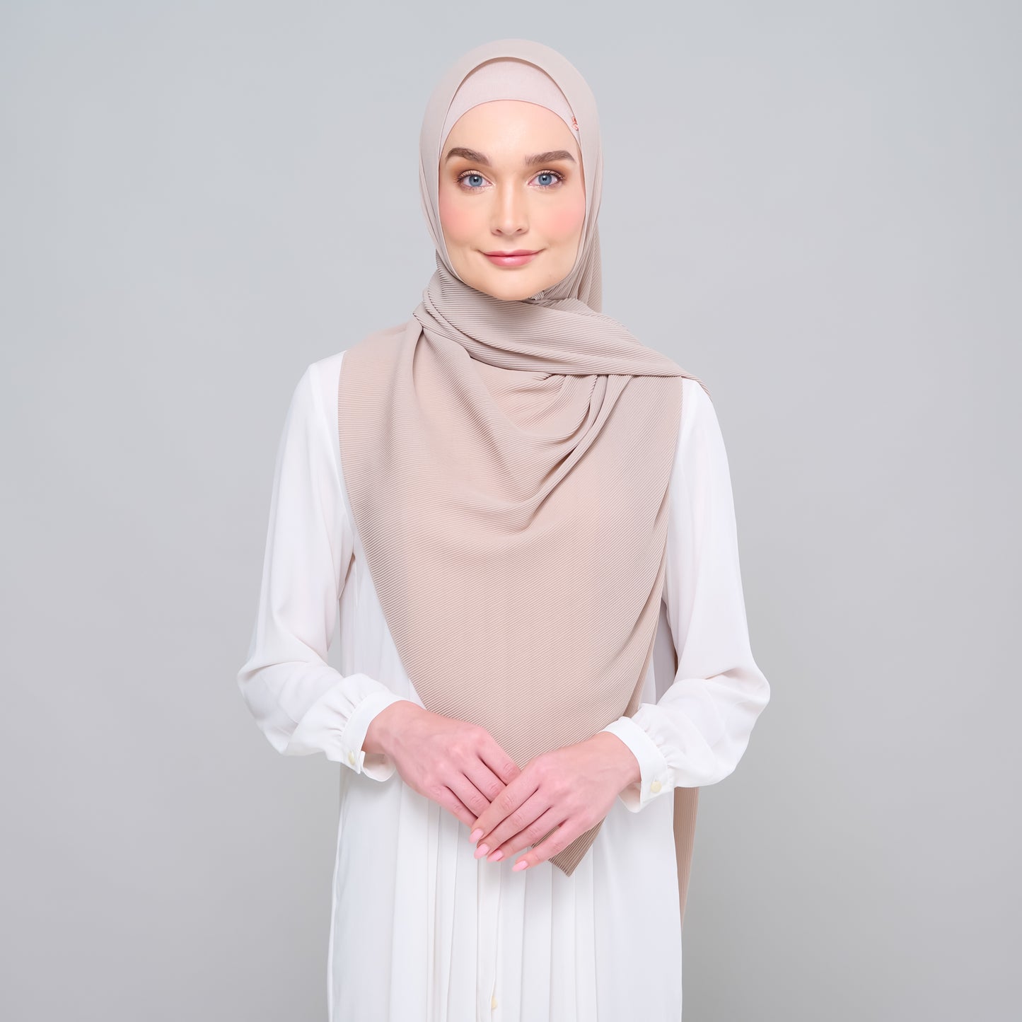 Zara Micropleats in Light Taupe