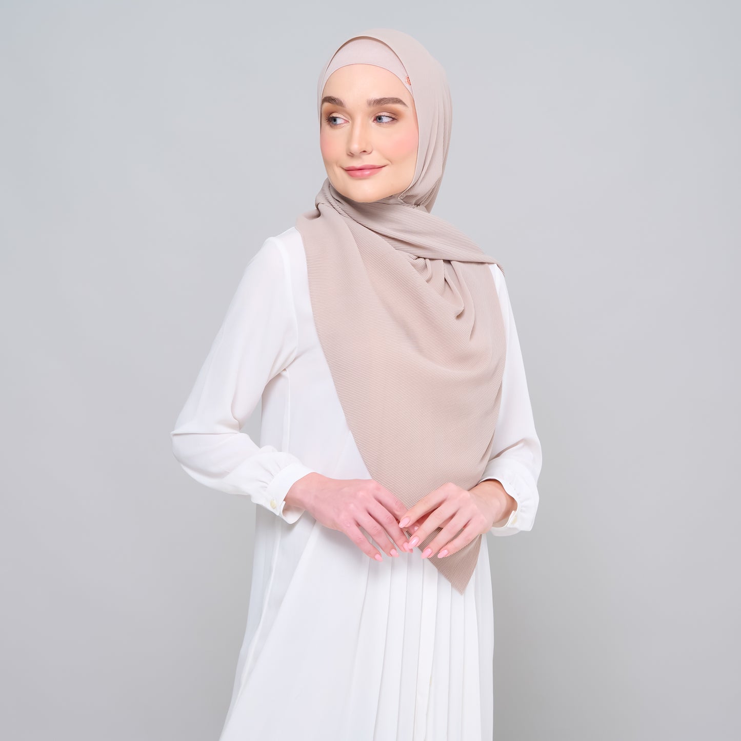 Zara Micropleats in Light Taupe