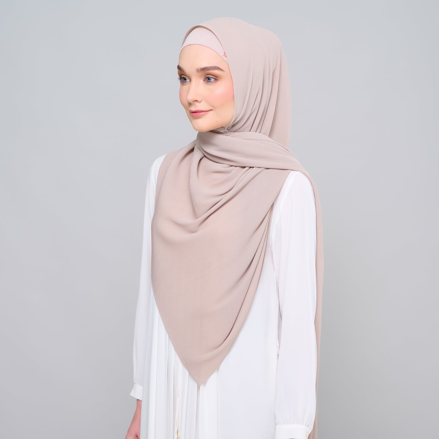 Zara Micropleats in Light Taupe