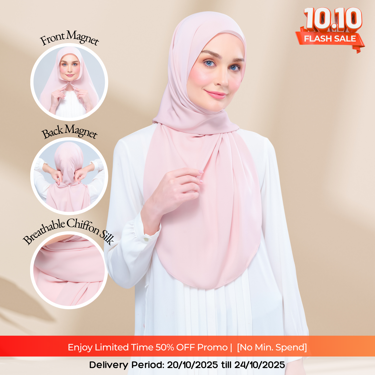 Instant Tag n' Go Shawl l Chiffon Silk 1.0 in Dusty Rose