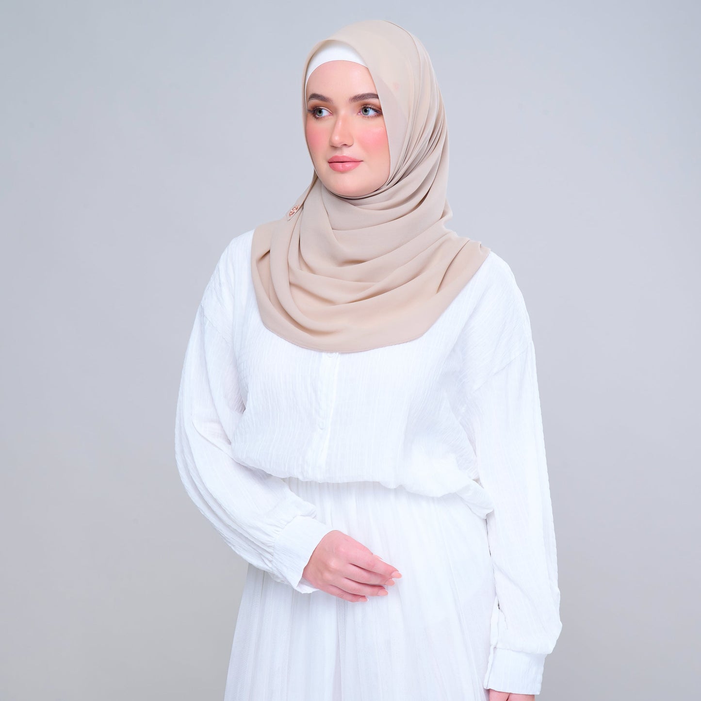 'New' Basic Tag & Go | Heavy Chiffon in Light Sand