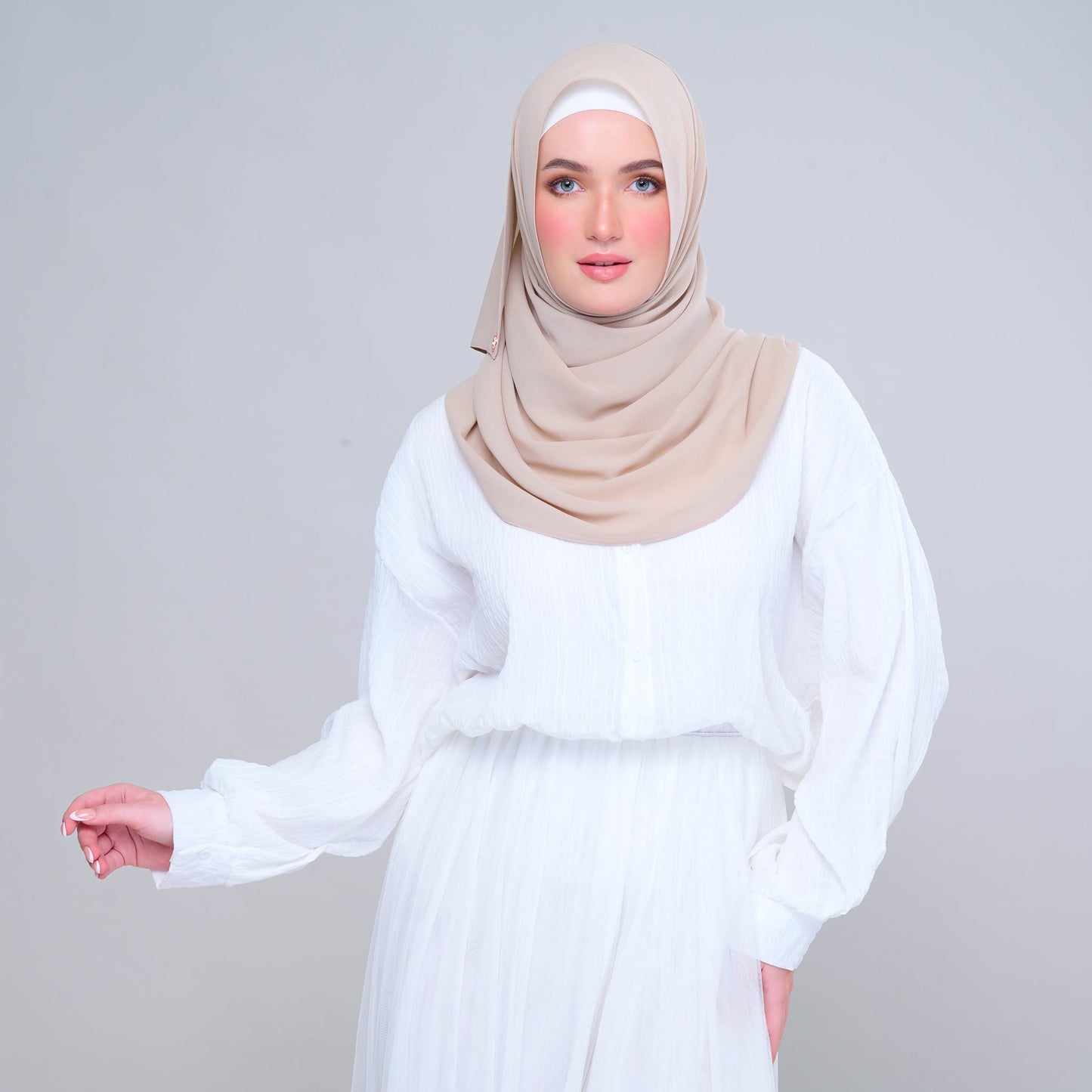 'New' Basic Tag & Go | Heavy Chiffon in Light Sand