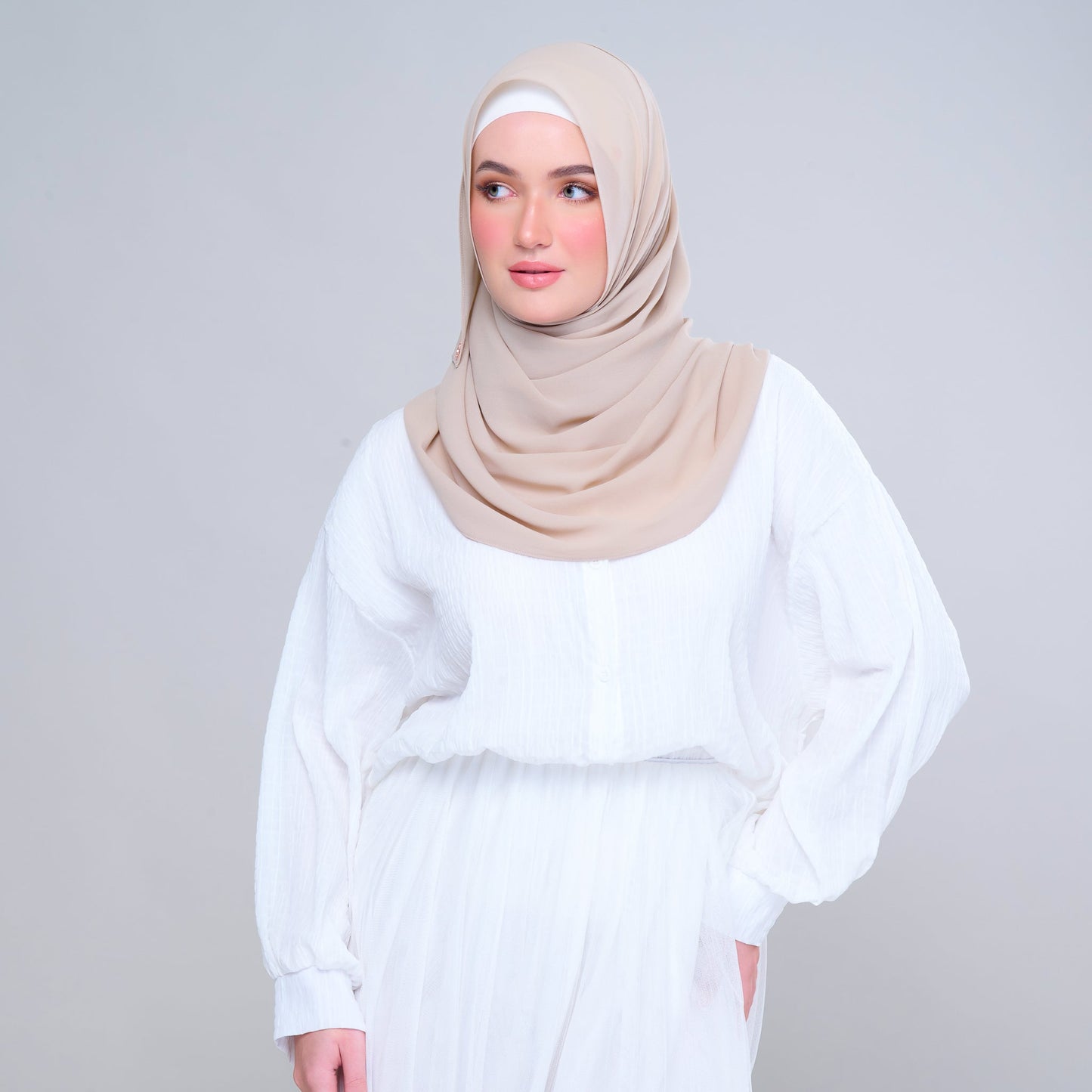 'New' Basic Tag & Go | Heavy Chiffon in Light Sand