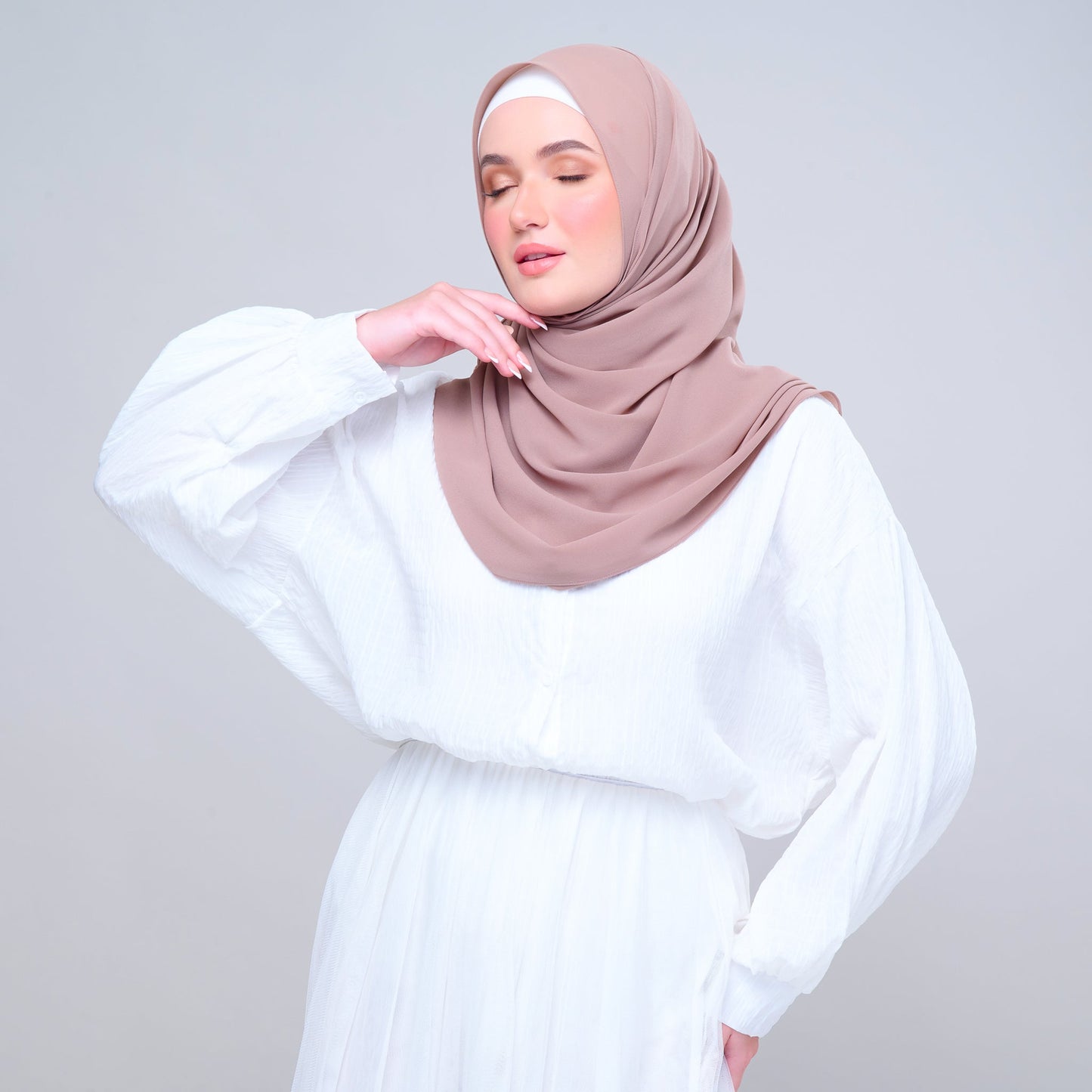 'New' Basic Tag & Go | Heavy Chiffon in Deep Chai