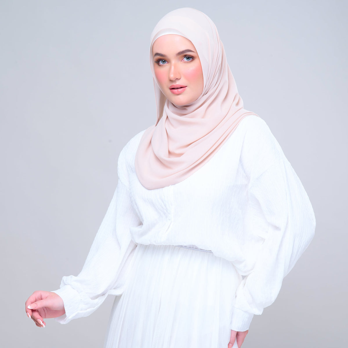 SLBasic 1.8M Shawl in Nude Cream