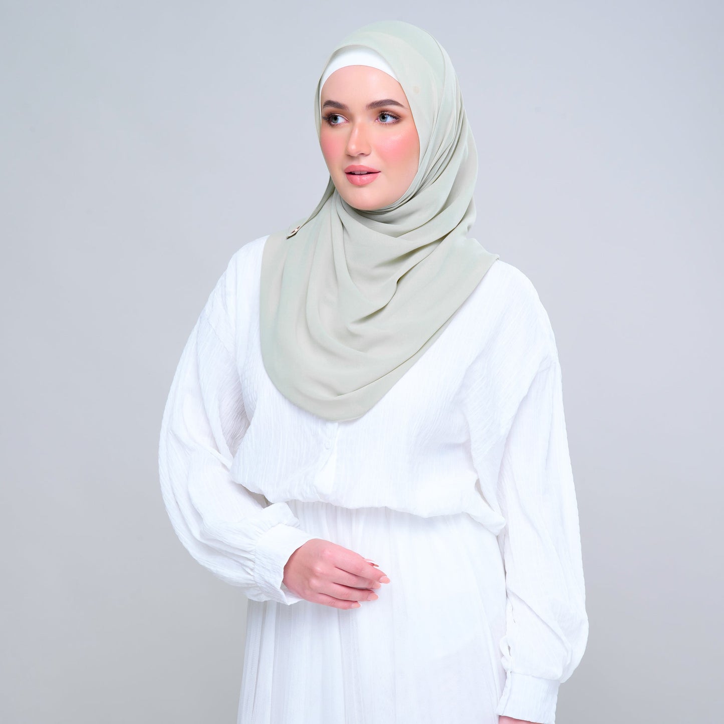 'New' Basic Tag & Go | Heavy Chiffon in Nude Lime