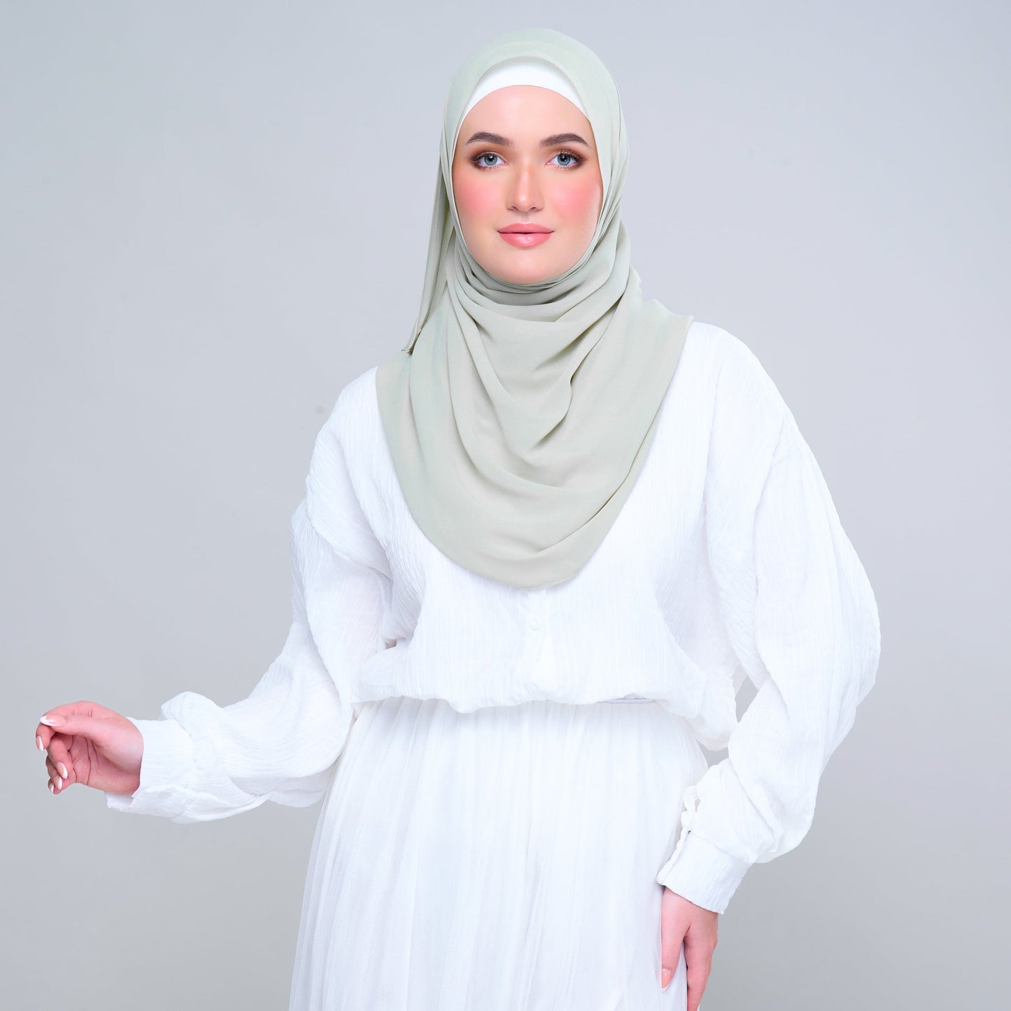 'New' Basic Tag & Go | Heavy Chiffon in Nude Lime