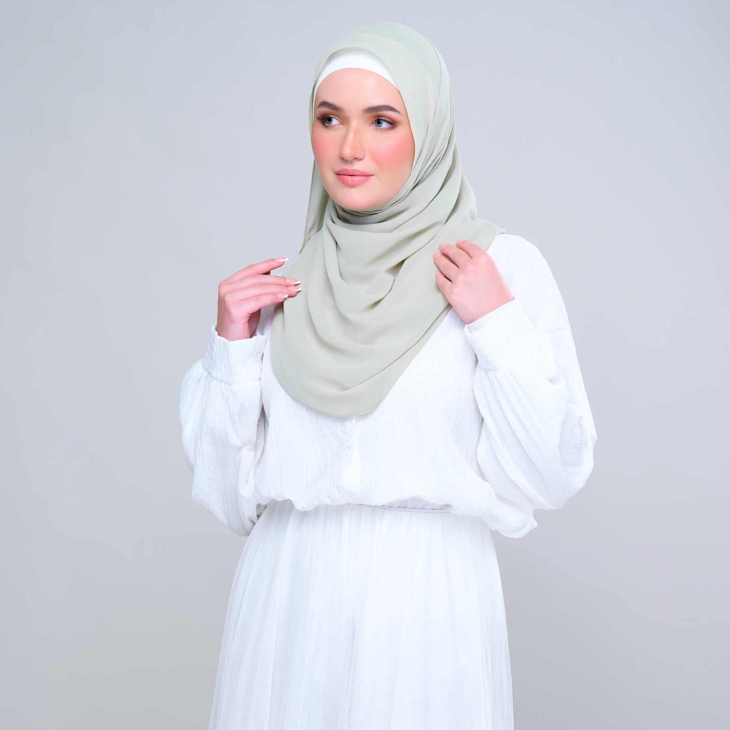 'New' Basic Tag & Go | Heavy Chiffon in Nude Lime