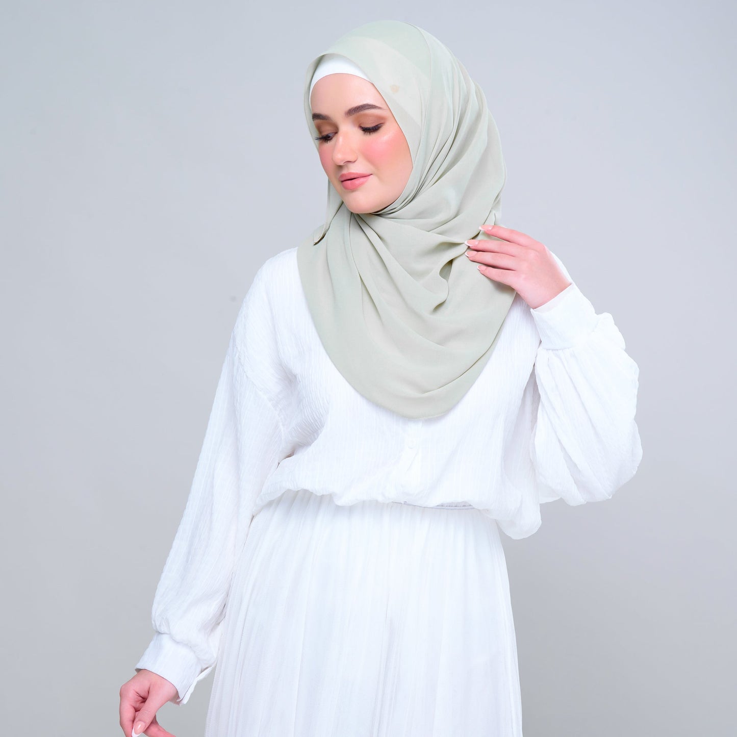 'New' Basic Tag & Go | Heavy Chiffon in Nude Lime