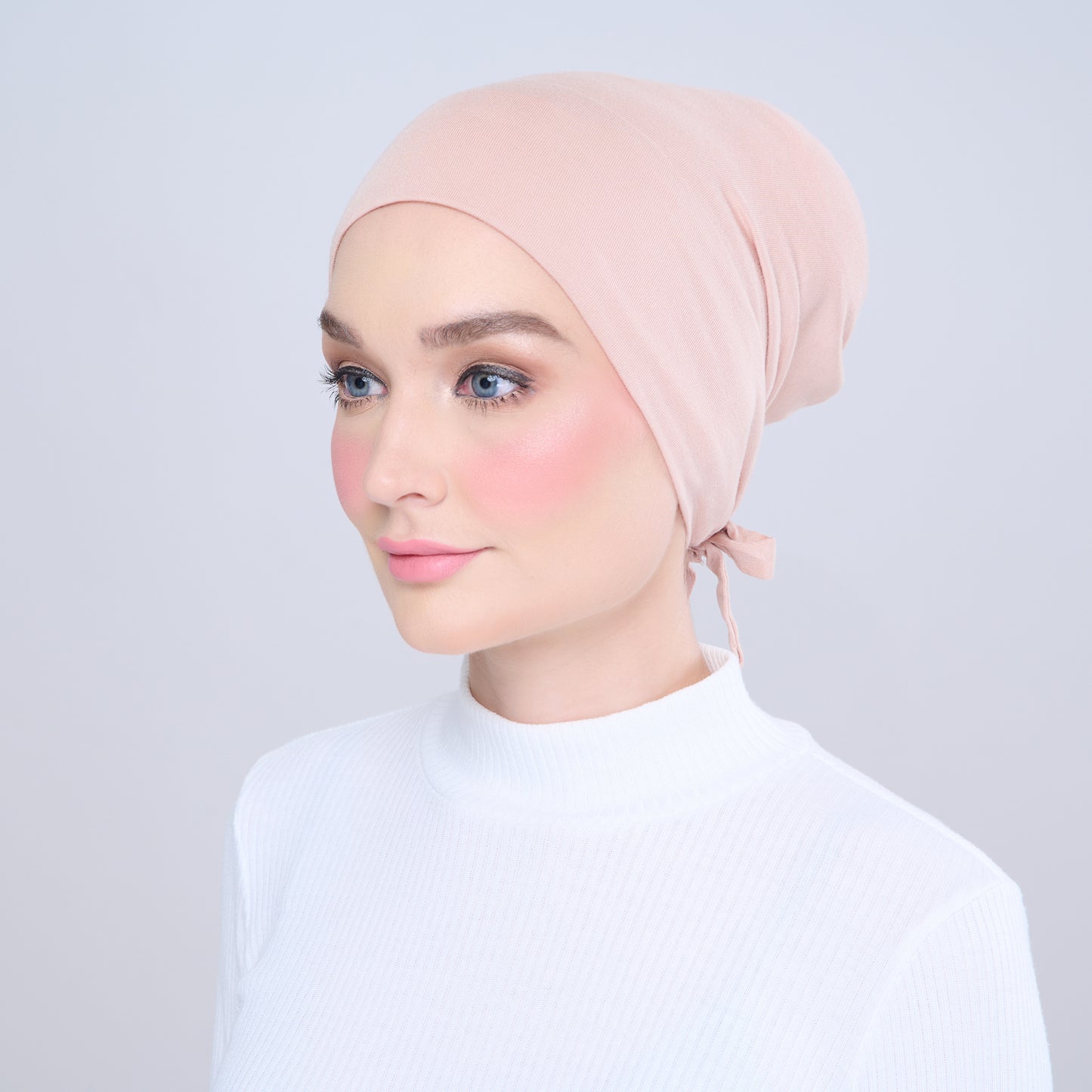 Tie-Back Viscose Snowcap in Dusty Pink